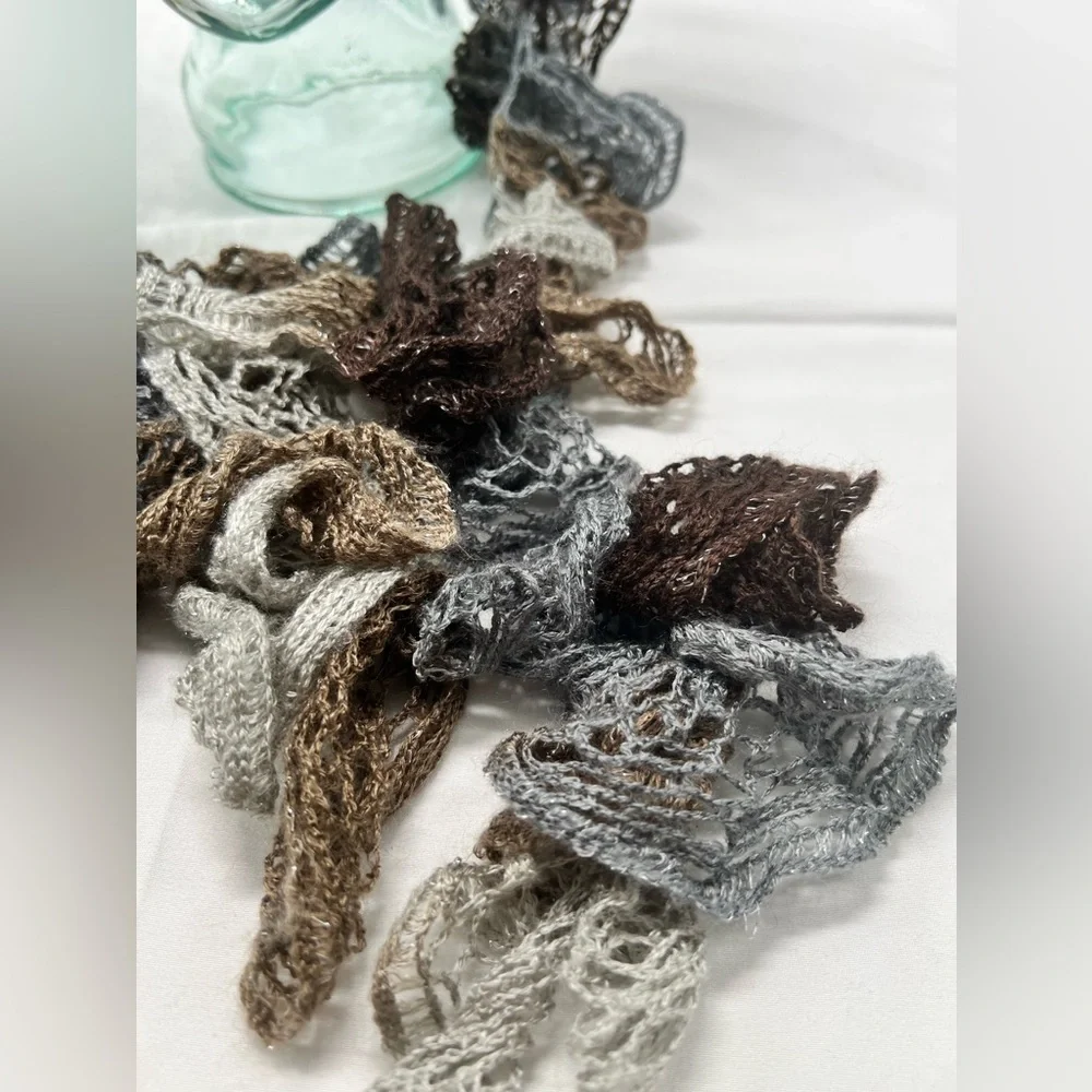 Handmade Crochet Scarf in Earth Tones